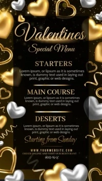valentines special menu Instagram Story template