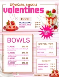 Valentines Special Menu Flyer (US Letter) template