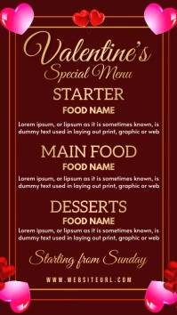 valentines special menu flyer Instagram Story template