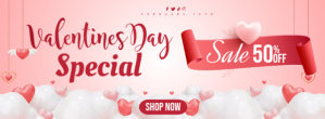 Valentines Special Sale Bannera Facebook-coverfoto template