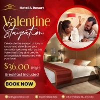 Valentines Staycation Promo Publicación de Instagram template