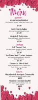 Valentines Menu Half Page Letter template