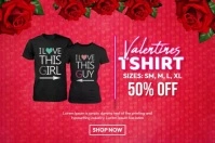Valentines Tshirt Sale Affiche template