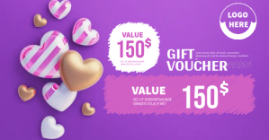 Purple Gift Voucher Facebook Shared Image Template
