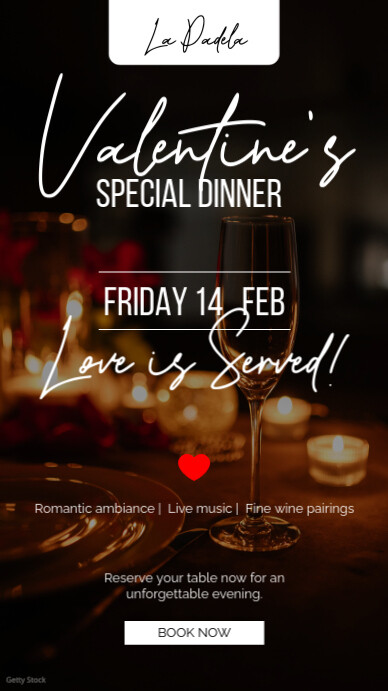 Valentine’s Day special dinner story template