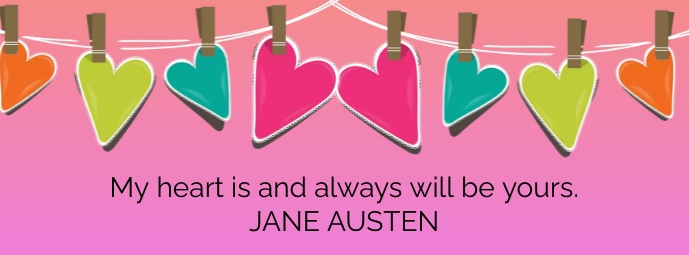 Valentine’s facebook cover photo Jane Auste template