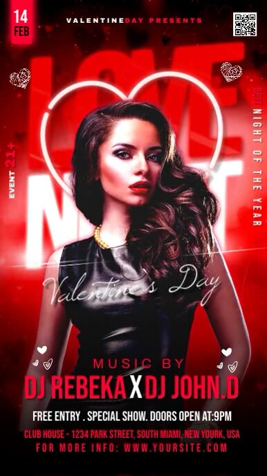 Valentine’s Party Flyer Instagram Reel template