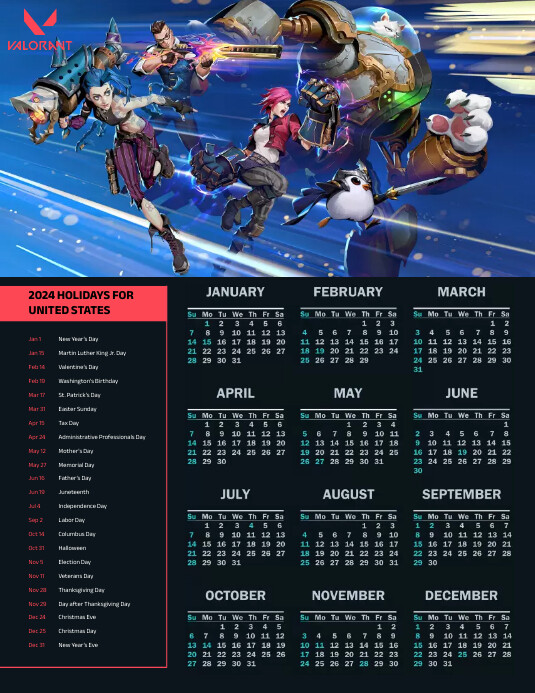 Valorant Calendar Template PosterMyWall