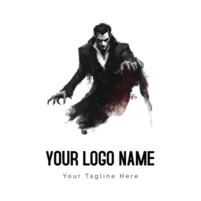 Vampire - Dark Vampire Character With Red Accents Logo template