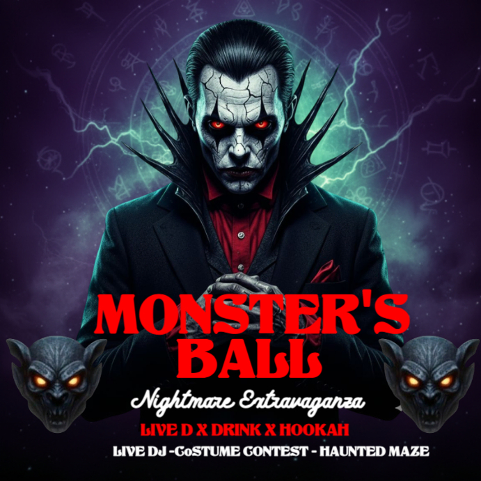 Vampire Night Monster Bash Instagram Post template