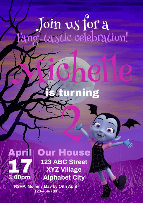 Vampirina Birthday Invitation Template | PosterMyWall
