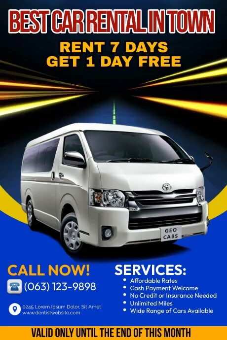 Van Ride Flyer Van Rental Discount - Special Offer Templat | PosterMyWall
