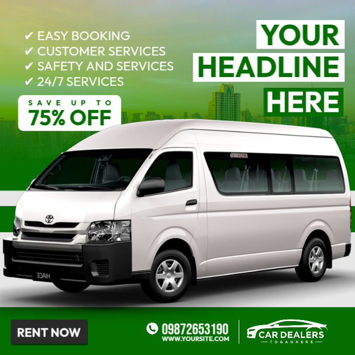 Plantilla de Van Rental Service | PosterMyWall