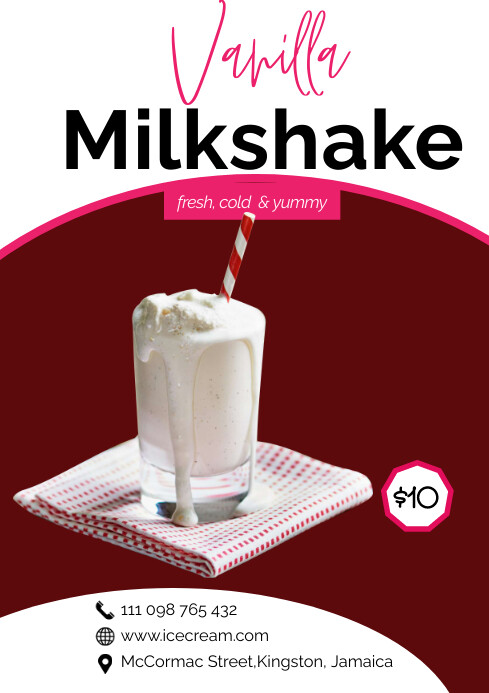 Plantilla de Vanilla milkshake sale-flyer design | PosterMyWall