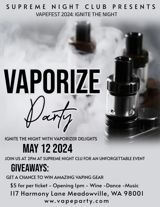 Vape event party Flyer Template | PosterMyWall