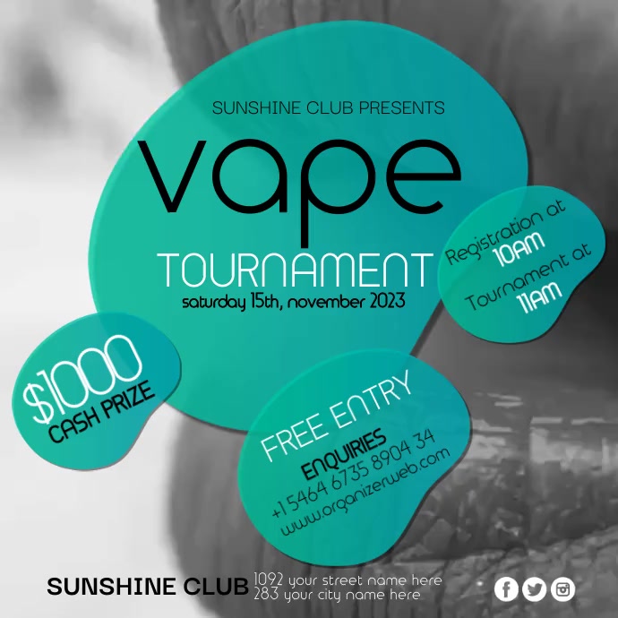 Vape Tournament Video Poster Template | PosterMyWall