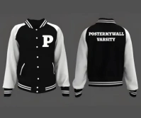 Varsity jacket mockup template design สามเหลี่ยมขนาดใหญ่