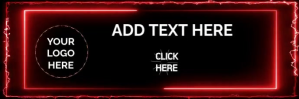 สีดำ Neon Banner Twitter-header Template