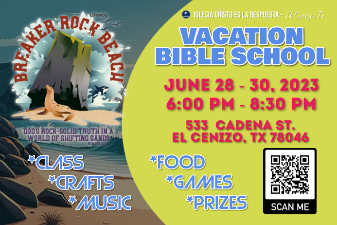 VBS BREAKER ROCK BEACH Affiche template