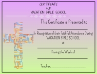 Vacation Bible School Certificate Templates