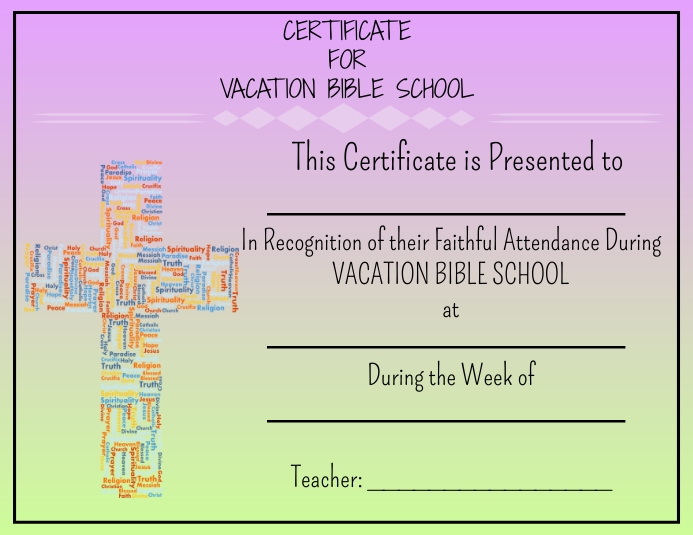 VBS Certificate Template PosterMyWall