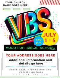 Aqua List-based Vbs Flyer (us Letter) Template | PosterMyWall