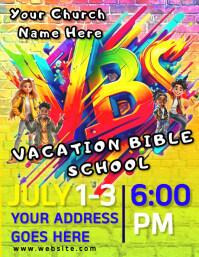 Aqua List-based Vbs Flyer (us Letter) Template | PosterMyWall