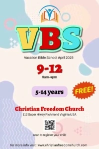 VBS Vacation Bible School Ad Poster template