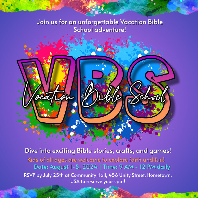 VBS Vocation Bible School Flyer Template PosterMyWall VBS Vocation Bible School Flyer Template PosterMyWall