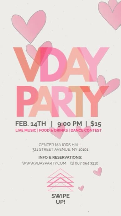 Vday party valentine's event instagram story template