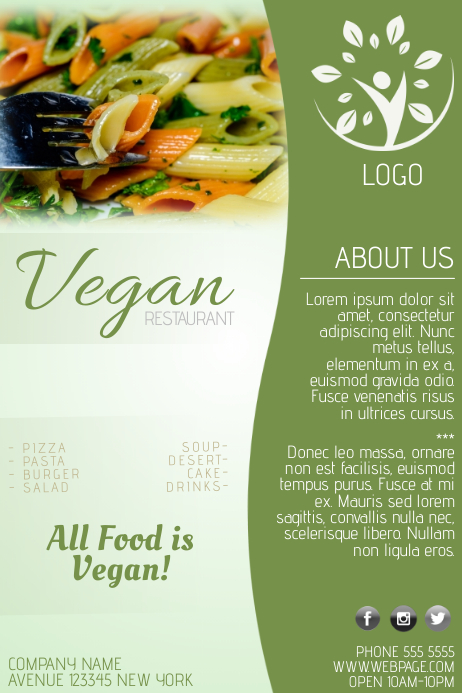 Vegan food restaurant poster flyer template PosterMyWall Vegan food restaurant poster flyer template PosterMyWall
