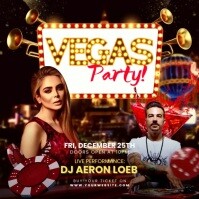 Black Vegas Party Kvadrat Template