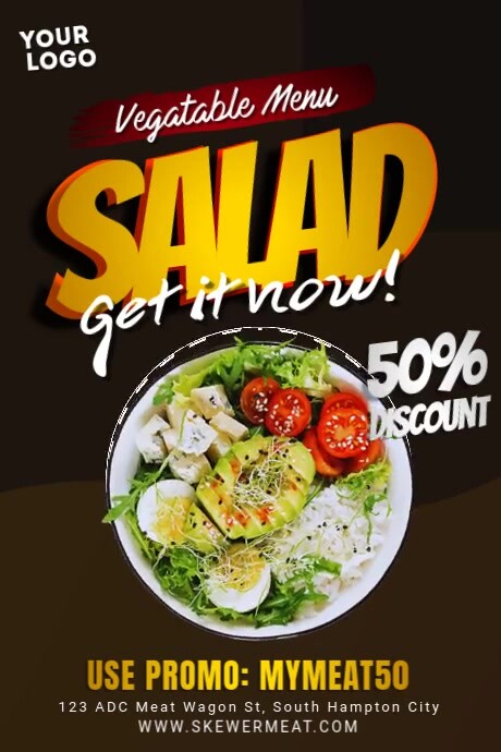 Vegatable Promotional Animated โปสเตอร์ template