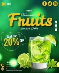Vegetable Fruit Drinks Instagram Portrait template