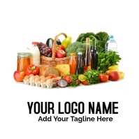 Vegetable Lot, Organic Food Milk Food Gift Baskets, Grocery, Natural Foods Logo template