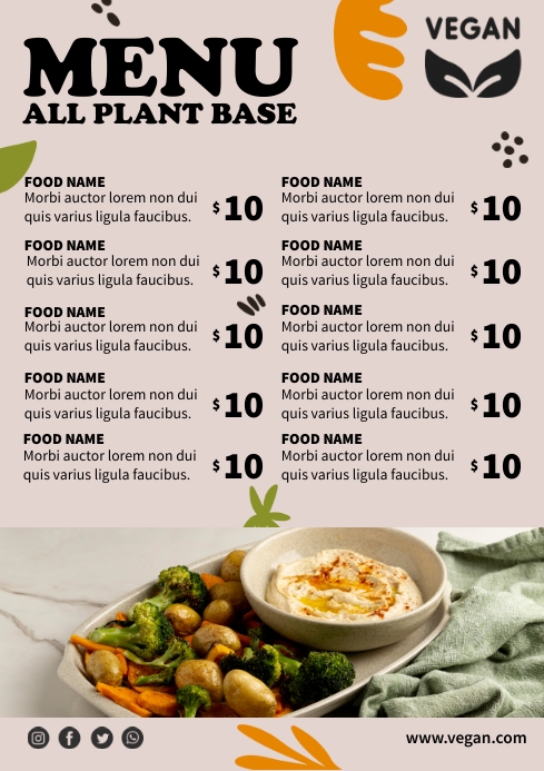 Vegetable Menu Card Plantilla de Vegetable Menu | PosterMyWall