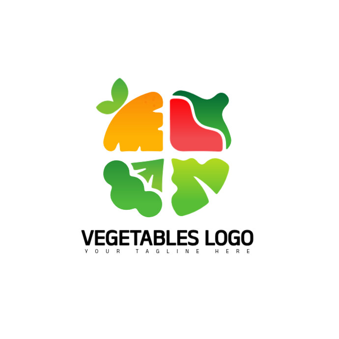 Vegetable/organic/green/healthy Living/eco Friendly/garden Inspired/vegan Vibes/brand/business Logo template