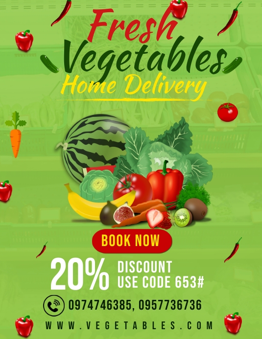 Vegetables Flyer (US Letter) template