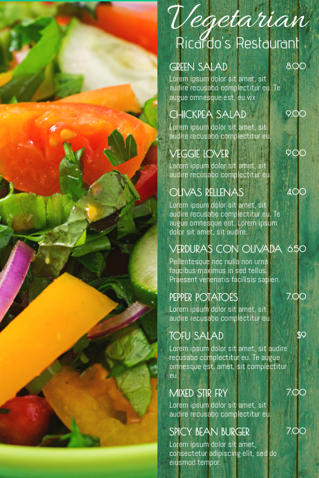 Vegetarian Vegan Menu Template PosterMyWall Vegetarian Vegan Menu Template PosterMyWall
