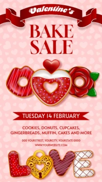 velentine's day bake sale with funny donuts Instagram Story template