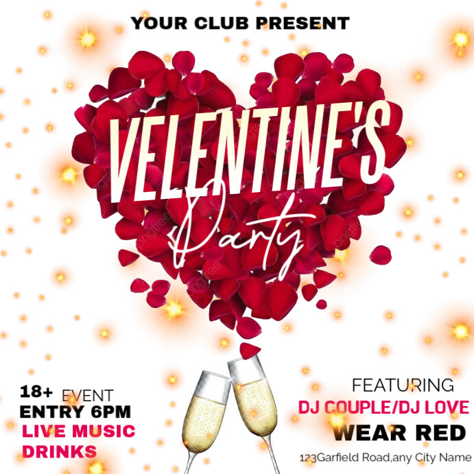 VELENTINE'S PARTY Template | PosterMyWall
