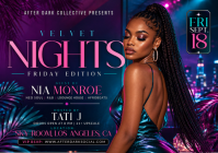 Purple Velvet Nights Event A4 Template