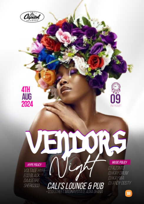 Vendors Night Party Ad A4 template