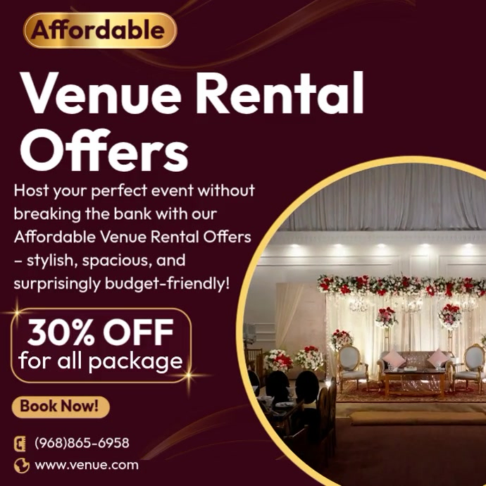 Venue Rental Offers Template | PosterMyWall