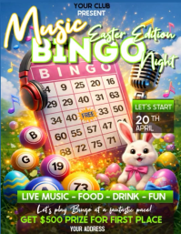 Verde Music Bingo Easter Edition Volantino (us Letter) Volante (Carta US) template