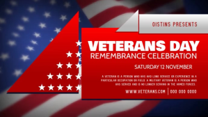 Rojo Veterans Day Remembrance Celebration Pantalla Digital Template
