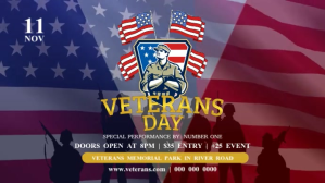Violet Veterans Day Event Digital na Display Template