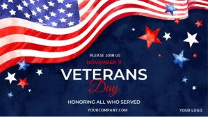 Purple Veteran's Day Celebration Facebook-covervideo Template