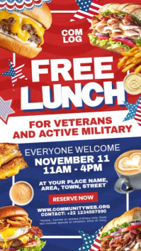Blanc Veterans Day Free Lunch Event Instagram Story Template