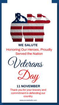 veteran's day greeting social media template เรื่องราวบน Instagram